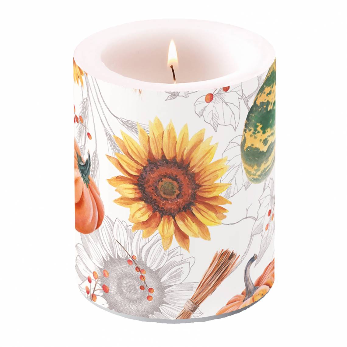 Ambiente - Pumpkins&Sunflowers - Kerze groß, 10x10 cm