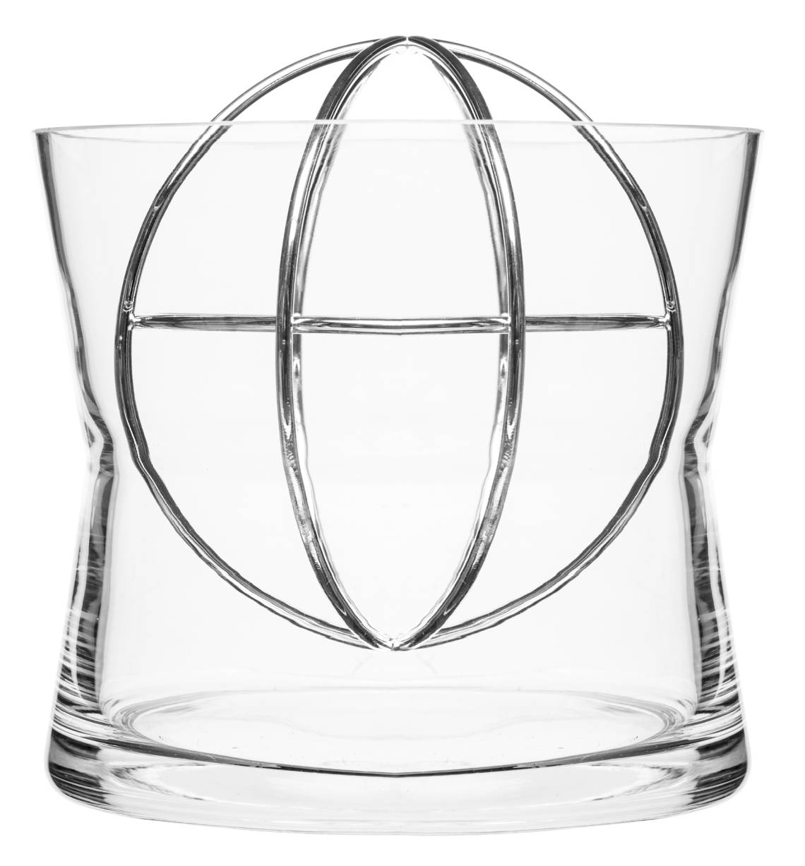 Vase mit Sphere aus Edelstahl von Born in Sweden