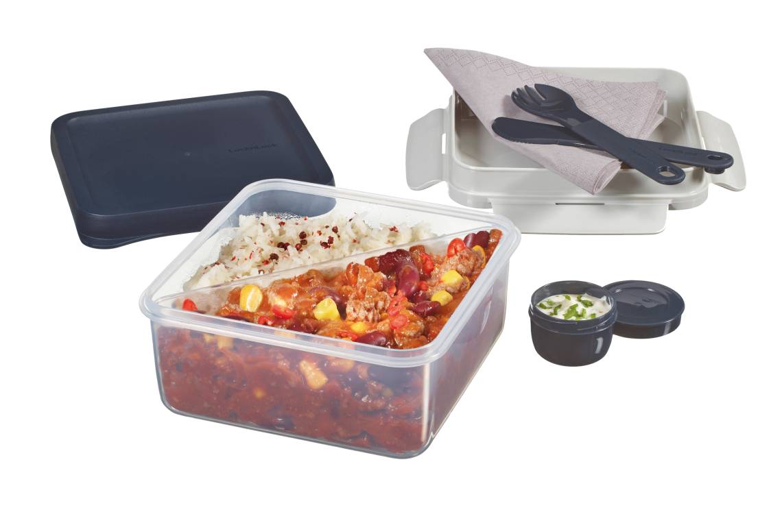 Lock 'n' Lock - To Go Lunchdose mit Trennfächern und Dippschale