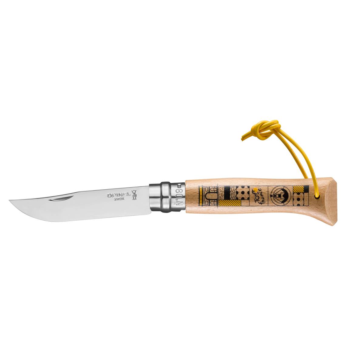 Opinel - No.8 Tour de France 2022 Black-Yellow - Lederband