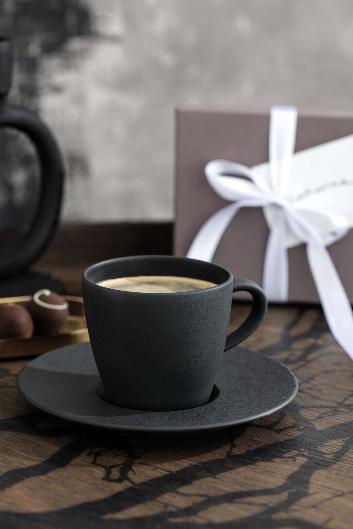 Villeroy & Boch - Manufacture Rock Kaffeetasse mit Untertasse - Geschenk