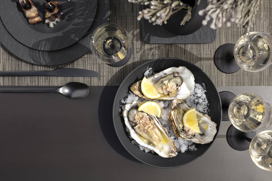 Villeroy & Boch - Lieblingsfarbe Schwarz: Manufacture Rock Geschirr, Gläser und Besteck