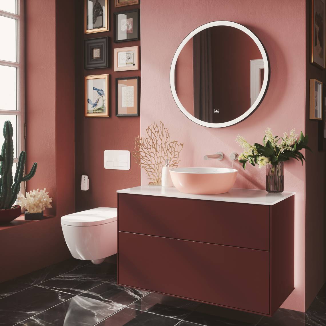 Villeroy & Boch - Stilvolle Bad-Kombination Rosa und Bordeaux