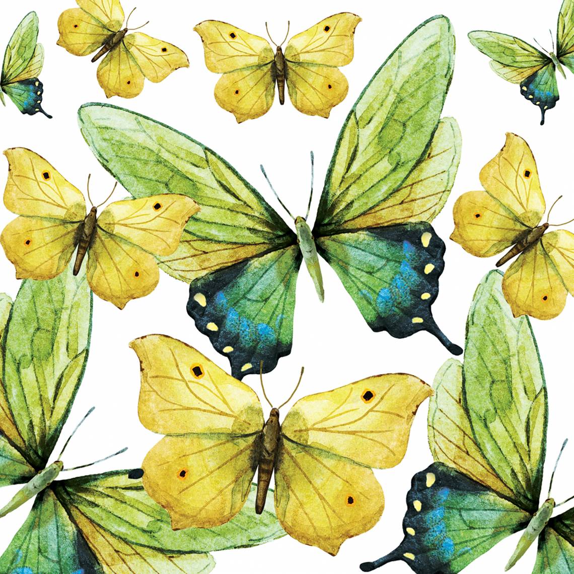 Paperproducts Design Lunchserviette Green Butterflies – 1332724