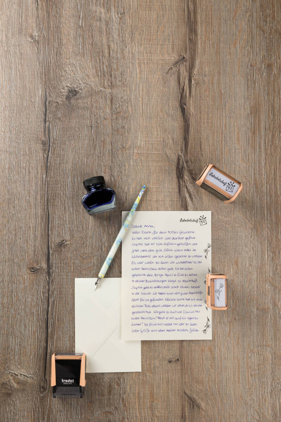 Briefe gestalten mit trodat Printy Pastell Edition 