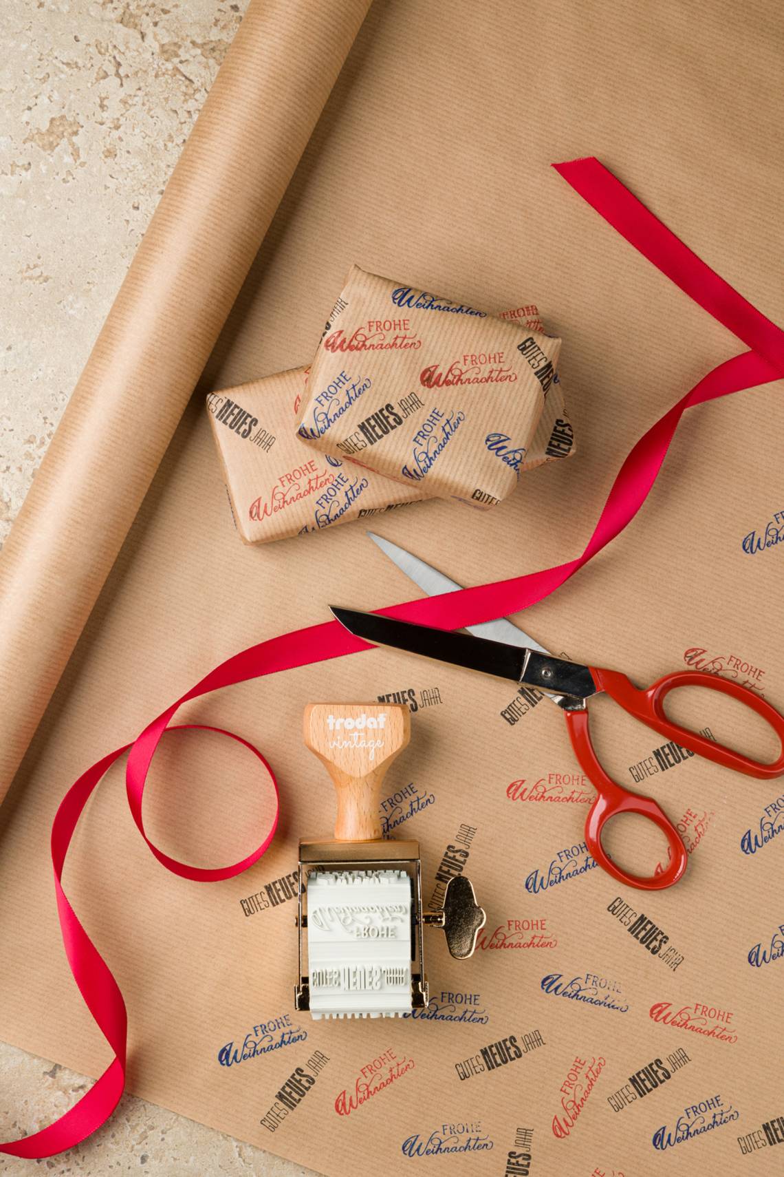 trodat - Vintage Stempel - Besondere Anlässe - Geschenkpapier mit weihnachtlichen Motiven