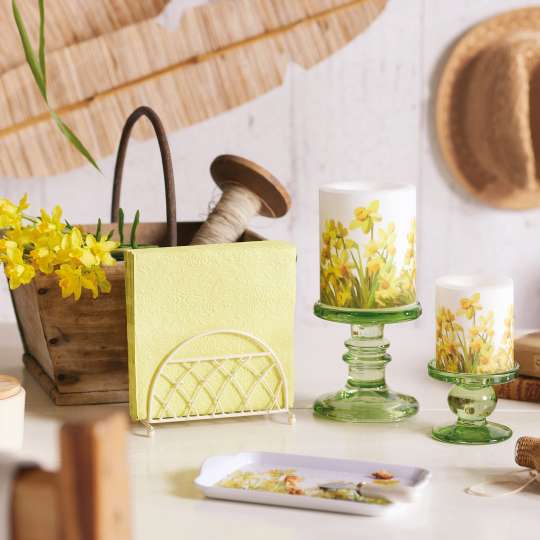 Ambiente - Golden Daffodils - Kollektion - Kerzen & Tablett