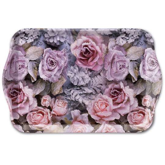 Ambiente - Winter Roses - Tablett 13 x 21 cm