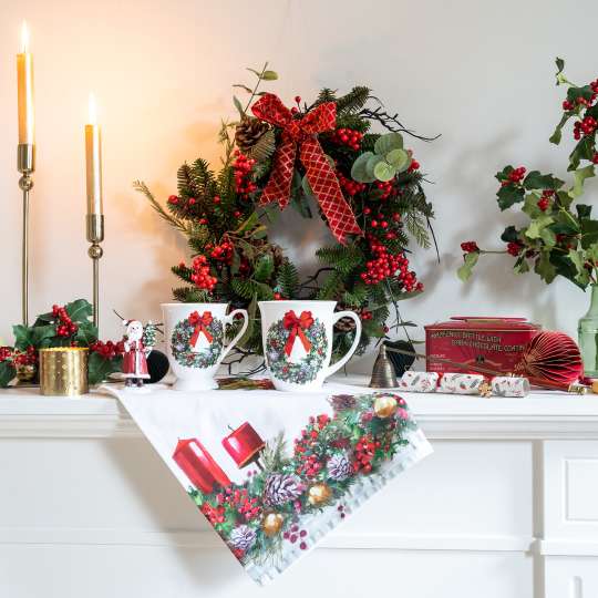 Ambiente - Bow on Wreath - Becher & Geschirrtuch