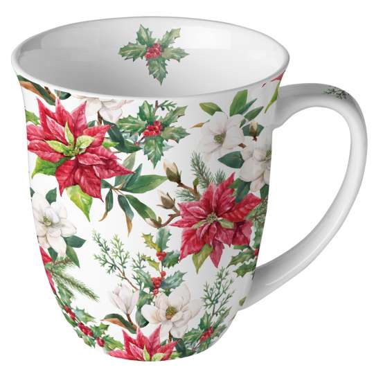 Ambiente - Christmas Florals - Henkelbecher, 400 ml