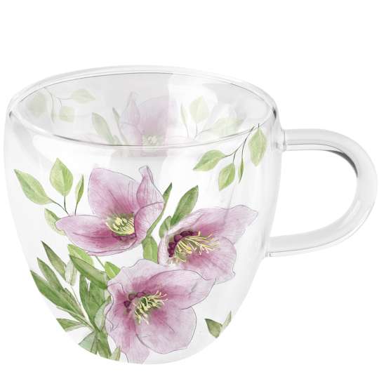 Ambiente - Classic Helleborus Doppelwandiger Glasbecher, 0,25 l