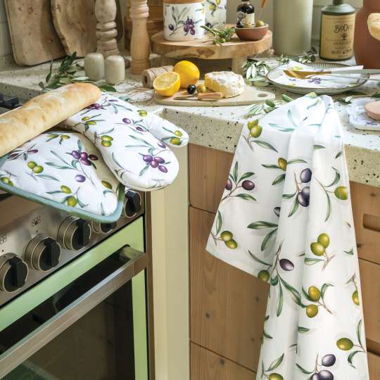 Ambiente - Mediterranes Feeling in der Küche mit Textilien Delicious Olives