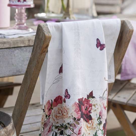 Ambiente - Romantic Paris - Geschirrtuch mit floralem Print