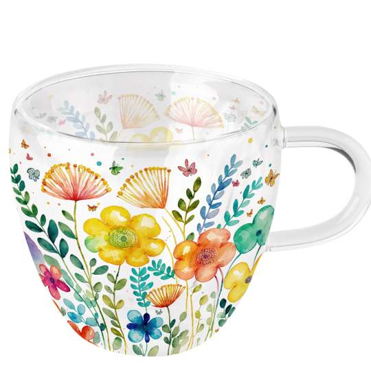 Ambiente - Vibrant Spring Doppelwandiger Glasbecher, 0,25 l