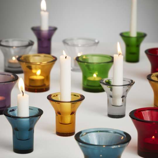 Born in Sweden - Schön bunt: LUMI Kerzen- und Teelichthalter aus Glas