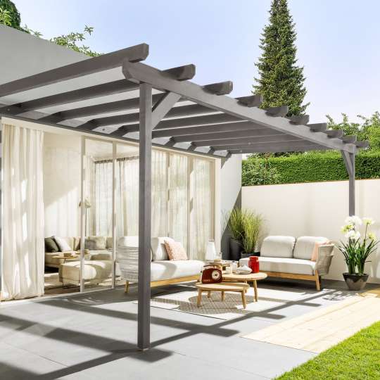Consolan - Wetterfester Blickfang: Pergola in Steingrau