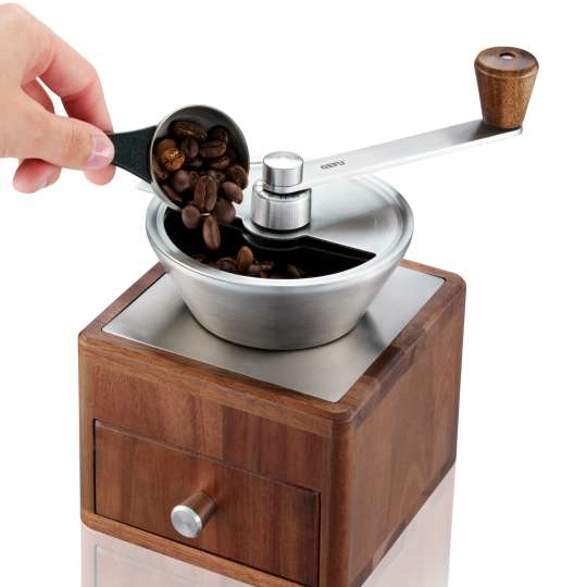 GEFU - Kaffeemühle GIRO mit Kaffeebohnen befüllen