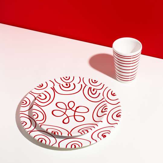 Gmundner Keramik Geflammt Design Teller & Becher
