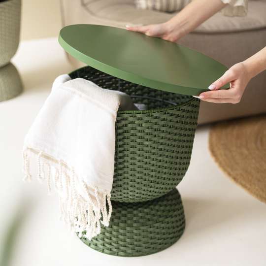 Handed By - Stauraumwunder TWIST table in hunting green