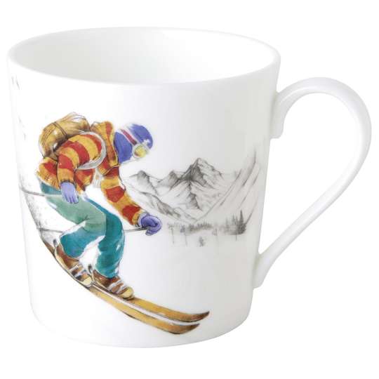 IHR - Black Ski Runs Bone China Becher