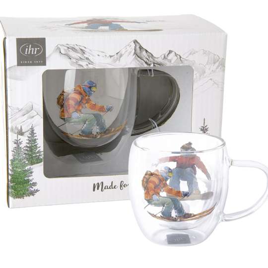 IHR - Black Ski Runs Teeglas mit Verpackung