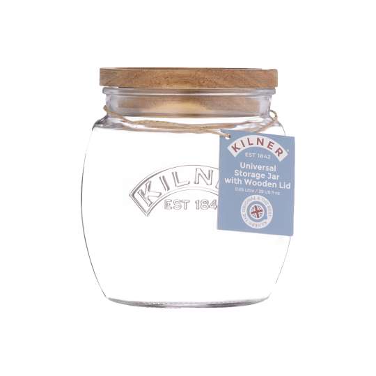 Kilner - Glas mit Holzdeckel, 0,85 L 