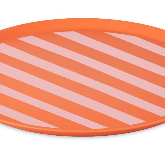 Koziol - NORA PLATE, Streifen, Orange / Pink