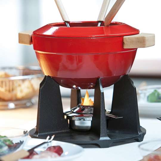 Le Creuset - Fondue-Set kirschrot  - Brenner