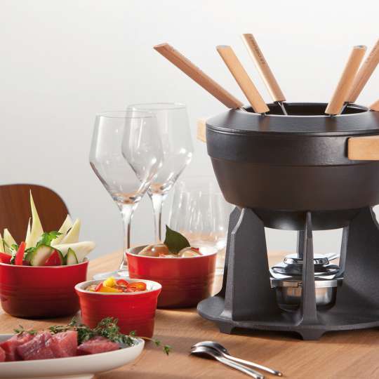 Le Creuset - Fondue-Set schwarz - Partyabend