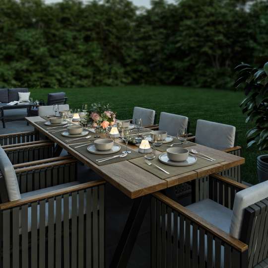 Leonardo LIVING Salerno Indoor- & Outdoortischleuchte Grau