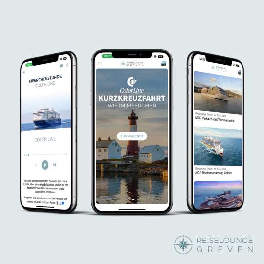 Meer erleben - App Mock Up Kreuzfahrt