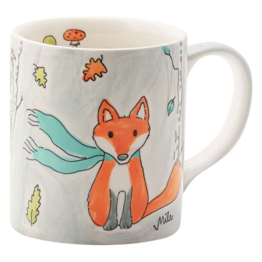 Mila Design Becher Vorderseite Clever Fox 80298