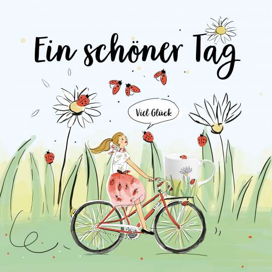 Mila Design Frühlingserwachen Becher Illustration Mädchen auf Rad