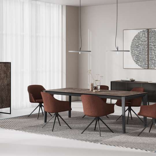 Mobliberica - Möbel mit Stil - Stühle KEDUA mit Esstisch ILEX und TERRA Schränken