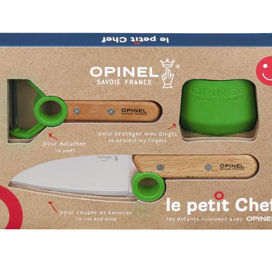 Opinel - Le Petit Chef Küchenwerkzeuge, 3-teiliges Set, grün