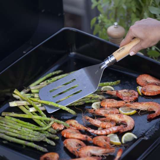 Opinel - Barbecue-Set: Spatel+ hat eine extra große Oberfläche