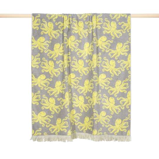 PAD OCTOPUSSY Frottee Duschtuch 70x140 yellowgrey