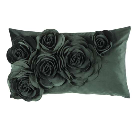 PAD Rebellious-Romance - FLORAL Kissenhülle dark green