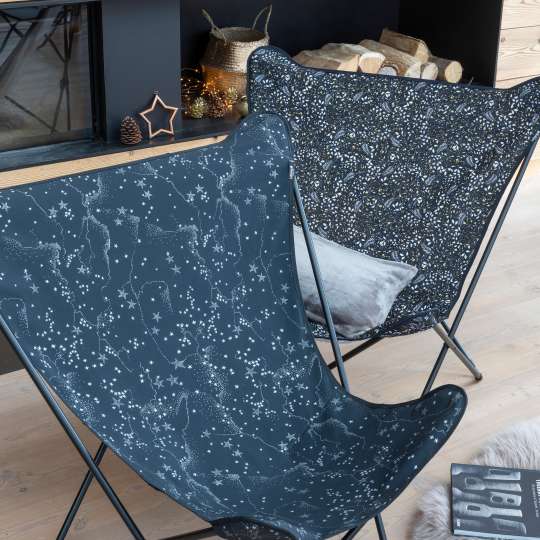 Lafuma Stuhl POP UP  XL vorm Kamin - Detail