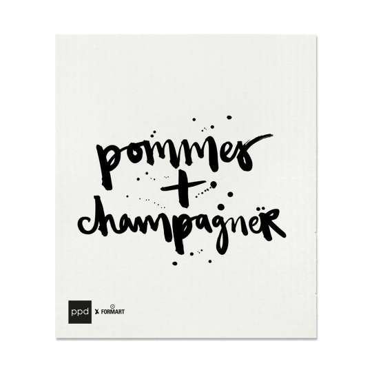 ppd Pommes + Champagner Schwammtuch