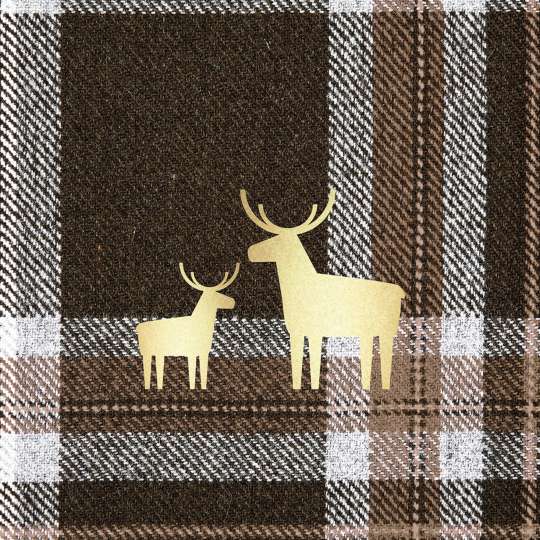 PPD - Traditional Checks - Check brown and Deer Napkin