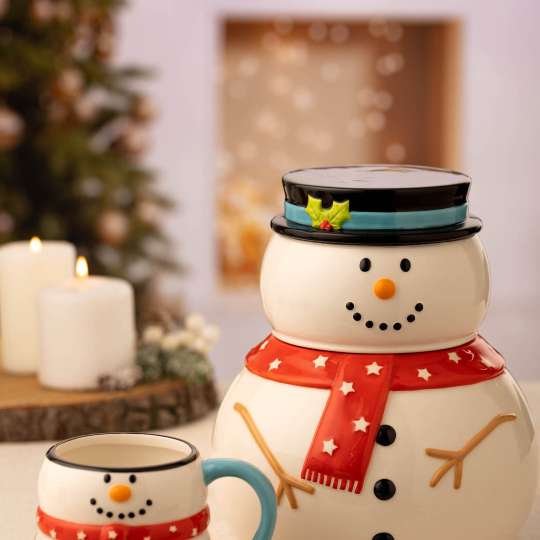 Price & Kensington - Schneemannkeksdose mit passender Tasse