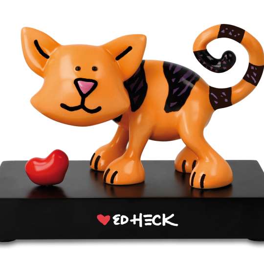 Pop ART - Ed Heck Figur auf Holzsockel Love Cat