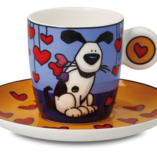 Pop ART - Ed Heck Espressotasse mit Unterer Love Dog