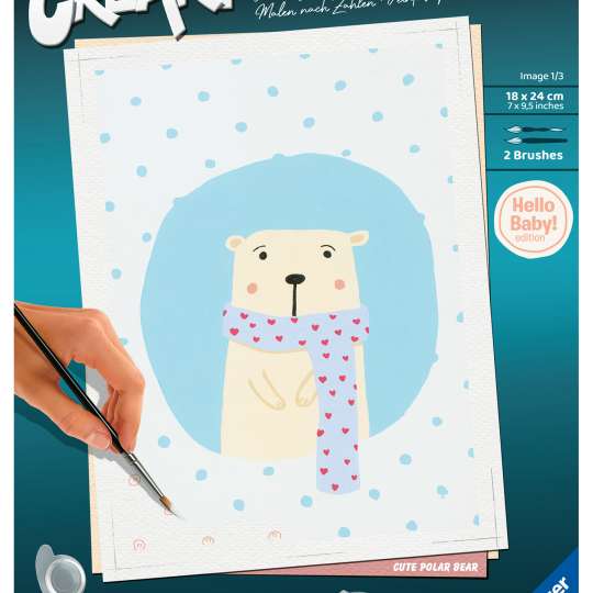 Ravensburger CreArt - Hello Baby Cute Polar Bear Produktabbildung