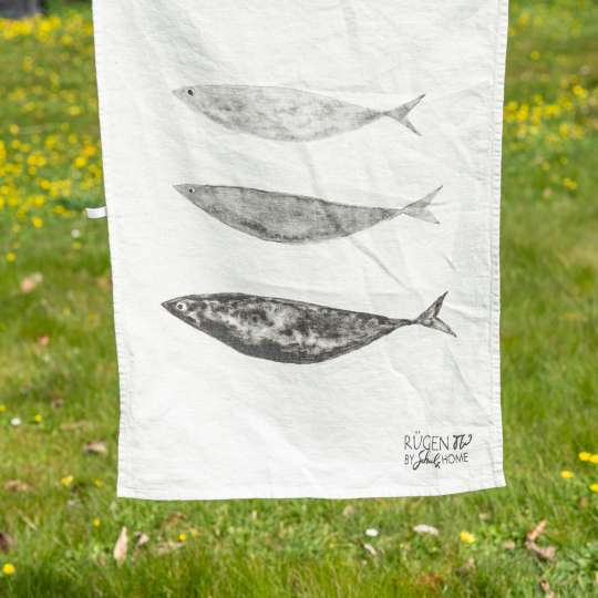 Schulz Homewear - Drei Fische, Handtuch aus Leinen