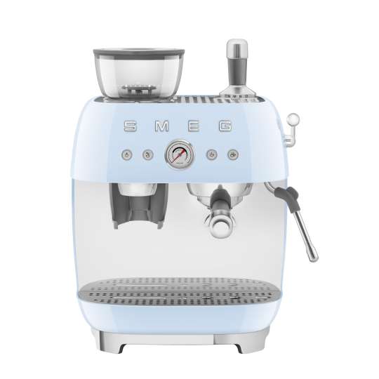 Smeg - Siebträger-Espressomaschine mit integrierter Kaffeemühle EGF03, Pastellblau