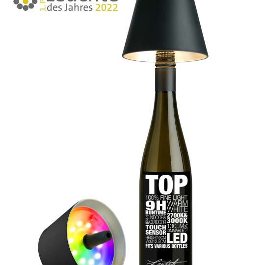 Sompex - TOP 2 Leuchte auf Flasche - Schwarz