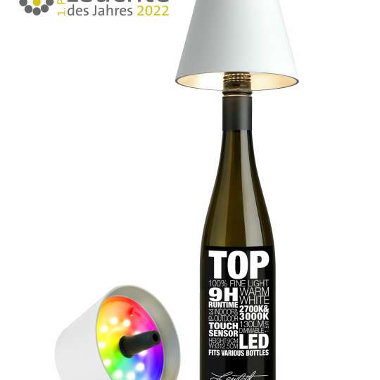 Sompex - TOP 2 Leuchte auf Flasche - Weiß