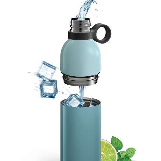 Tescoma - CONSTANT PASTEL - zerlegbare Thermosflasche blau - Eiswürfel